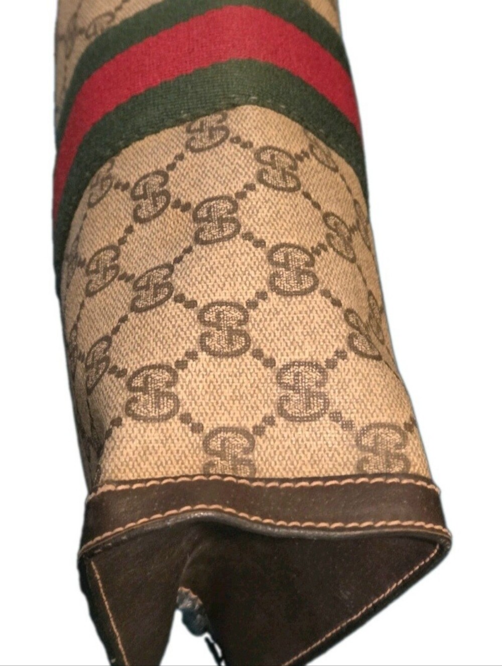 GUCCI VINTAGE GG Monogram Ophidia Sherry Line Brown Classic Bag / Clutch - Picture 8 of 17